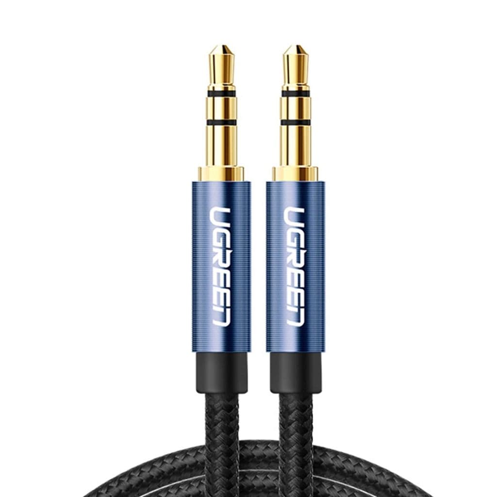 Ugreen AUX audio minijack 3,5 mm hane till hane kabel, 1m - Blå