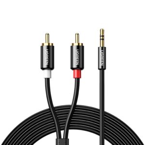 Ugreen 3,5 mm minijack till 2RCA ljudadapterkabel, 1,5 m - Svart