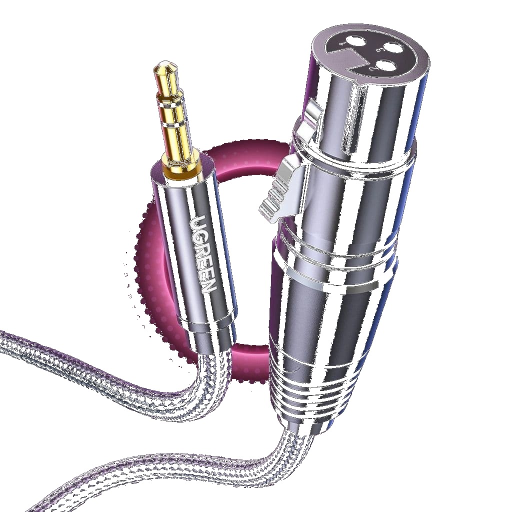 Ugreen 3,5 mm minijack (hane) till XLR (hona) ljudkabel, 1 m - svart - Bild 2
