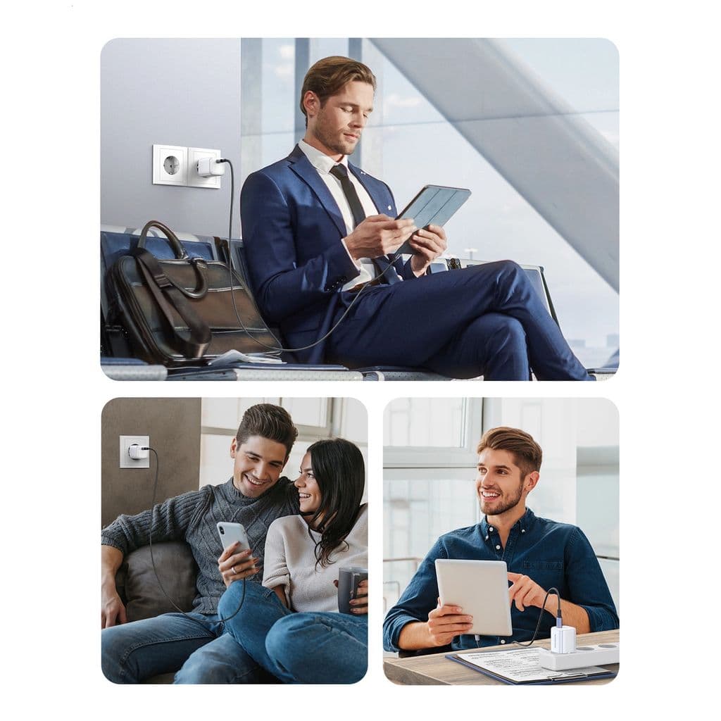 Ugreen Nexode Mini snabbladdare, GaN USB-C, 20W, PD - Vit - Bild 5