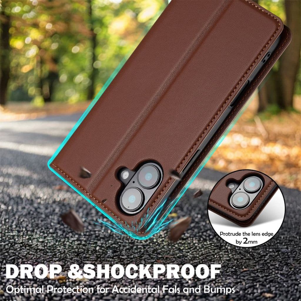 LC.IMEEKE iPhone 17 Plånboksfodral - Brun - Bild 7