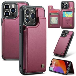 CASEME iPhone 16 Pro Plånboksskal RFID-blockerande – Röd