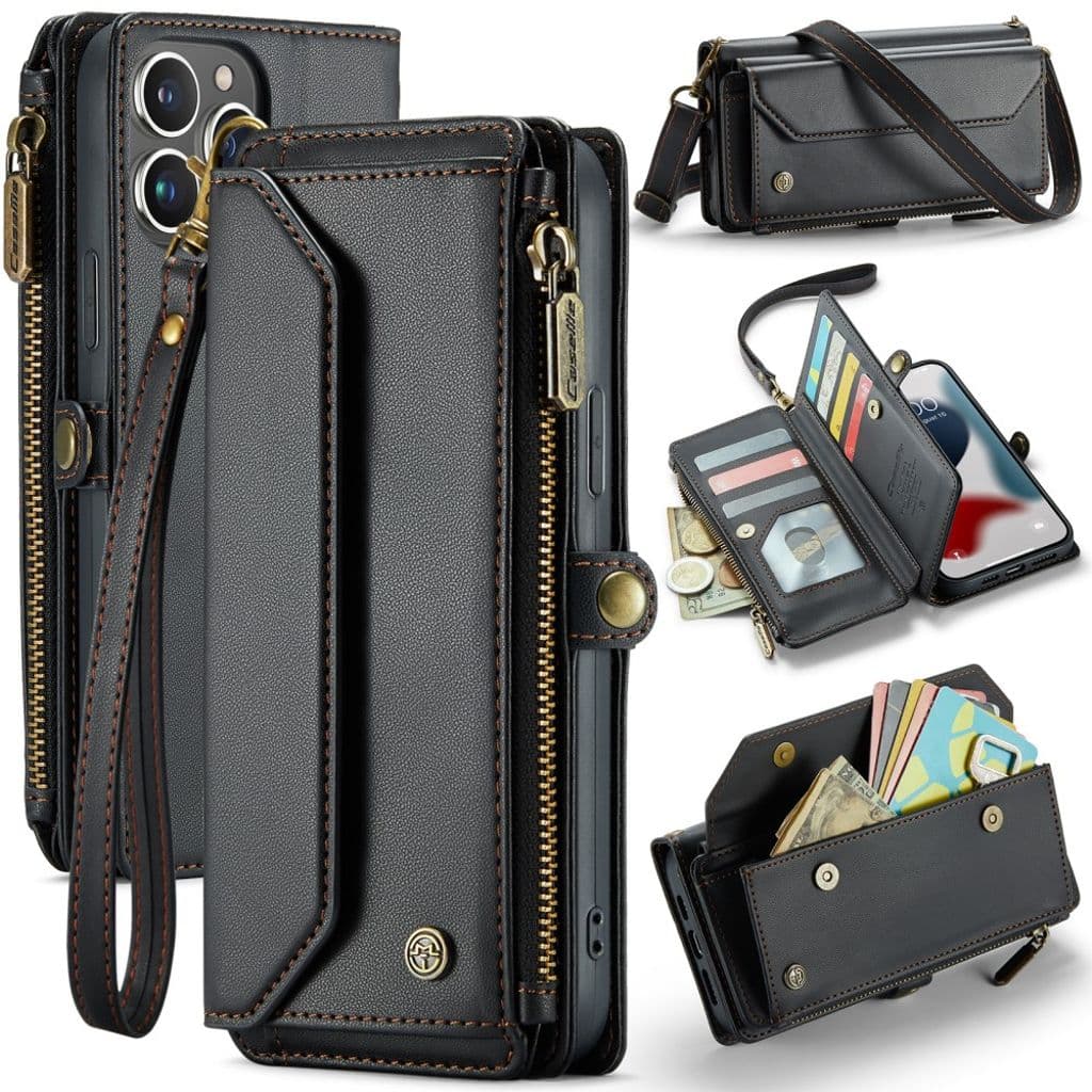 CASEME iPhone 13 Pro Max Plånboksfodral Kortfack - Svart