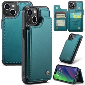 CASEME C22 iPhone 15 Plånboksfodral RFID - Grön