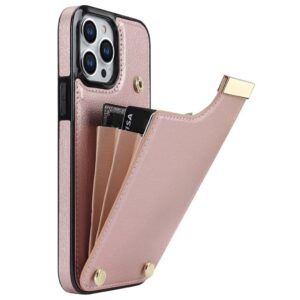 iPhone 14 Pro Max Skal med korthållare - Roséguld