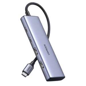 Ugreen USB-C Hub till 2x USB-A / 2x USB-C, 20cm - Grå