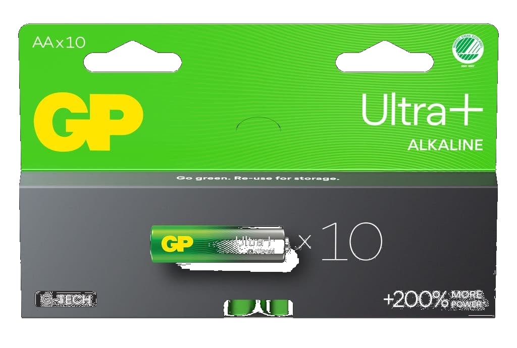 GP Ultra Plus Alkaline AA-batteri, 15AUP/LR6, 10-pack
