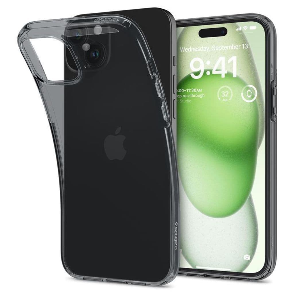 Spigen Crystal Flex Skal till iPhone 15 Plus - Grå/Transparent - Bild 3