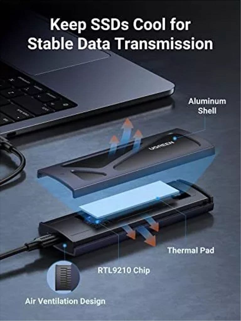 UGREEN M.2 NVMe SSD-hölje - Svart - Bild 5