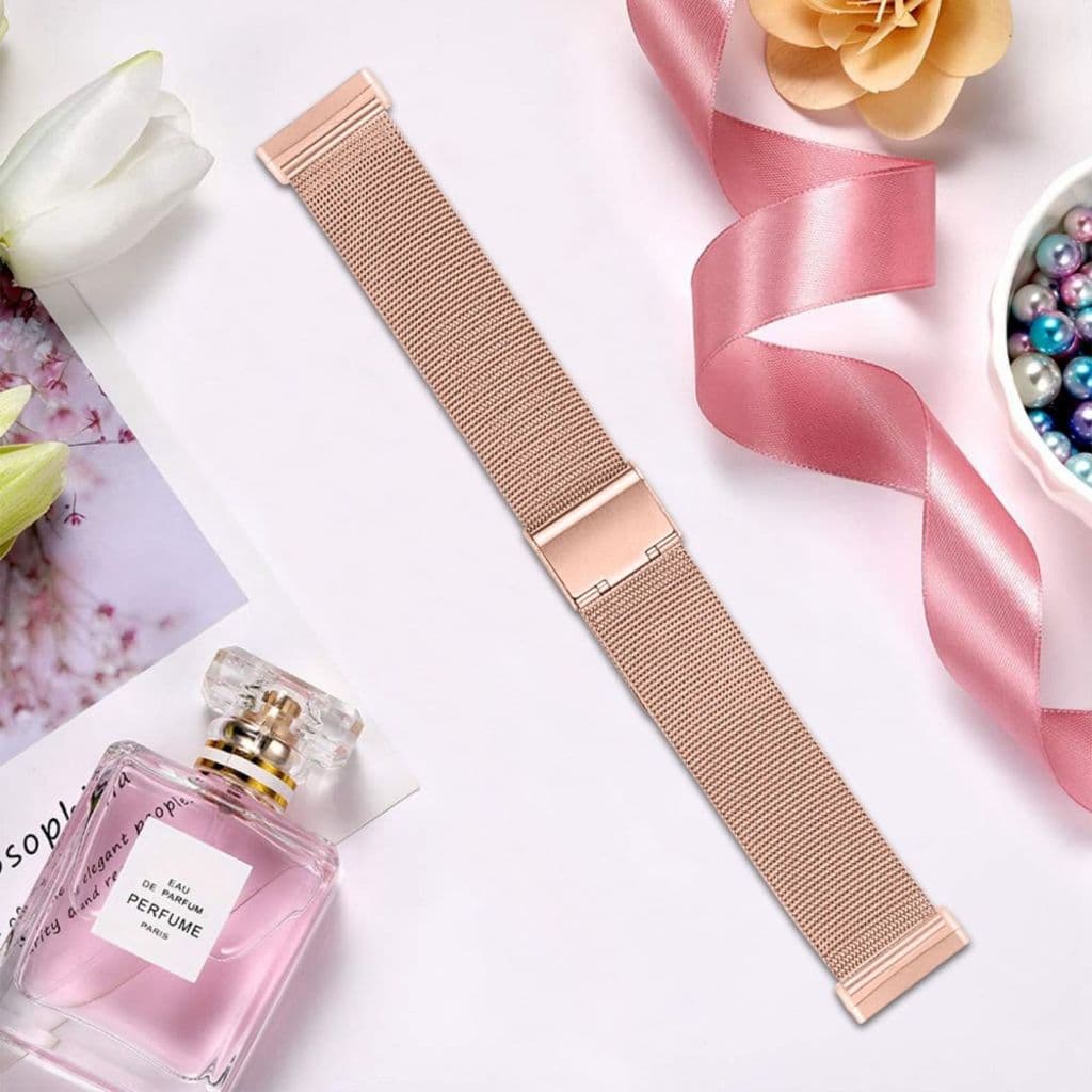 Fitbit Versa 4 / Sense 2 Klockarmband i rostfritt stål med spänne - Roséguld