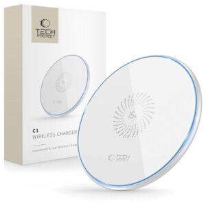 Tech-Protect C1 Trådlös laddare 15W, 1m - Vit
