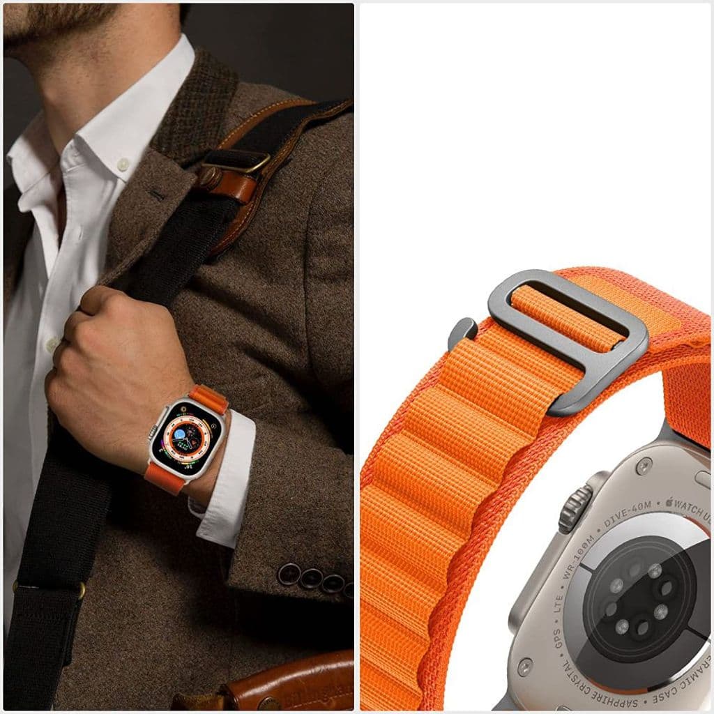 Tech-Protect Nylon Pro Kockarmband till Apple Watch 42/44/45/49 mm - Orange - Bild 2