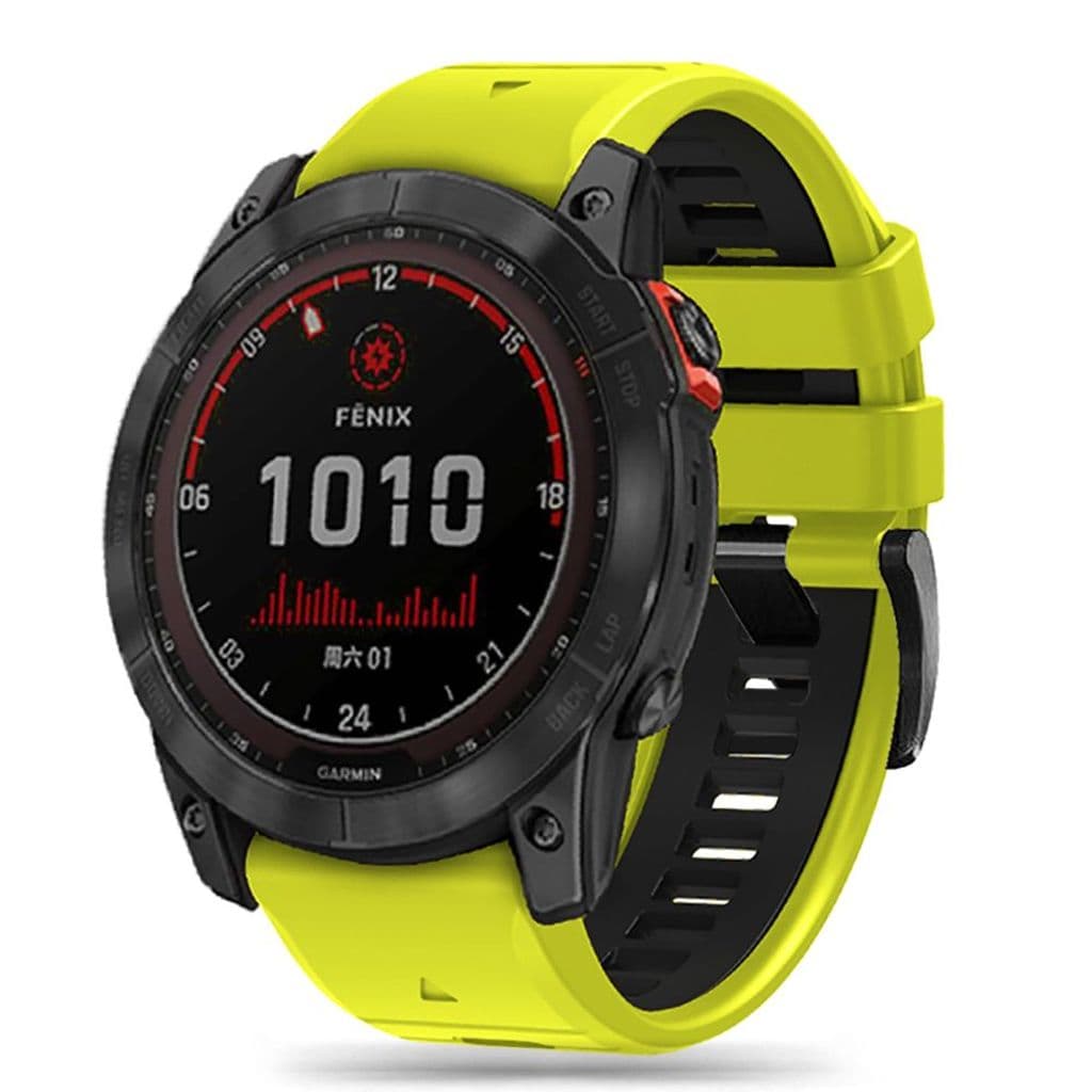 Tech-Protect IconBand Pro Kockarmband till Garmin Fenix 6X/7X etc - Lime/Svart - Bild 2