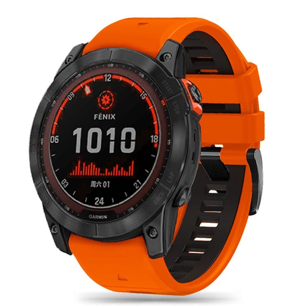 Tech-Protect IconBand Pro Kockarmband till Garmin Fenix 6X/7X etc - Orange/Svart - Bild 2