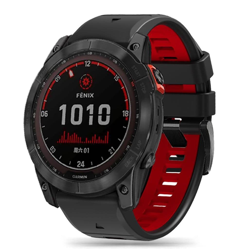 Tech-Protect IconBand Pro Kockarmband till Garmin Fenix 6X/7X etc - Svart/Röd