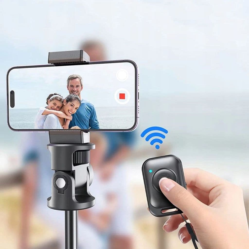 Tech-Protect Bluetooth selfiestick / stativ med fjärrkontroll, 148cm - vit - Bild 6
