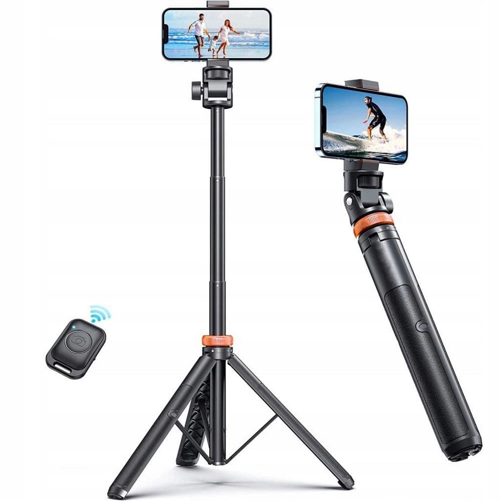 Tech-Protect Bluetooth selfiestick / stativ med fjärrkontroll, 148cm - vit - Bild 3