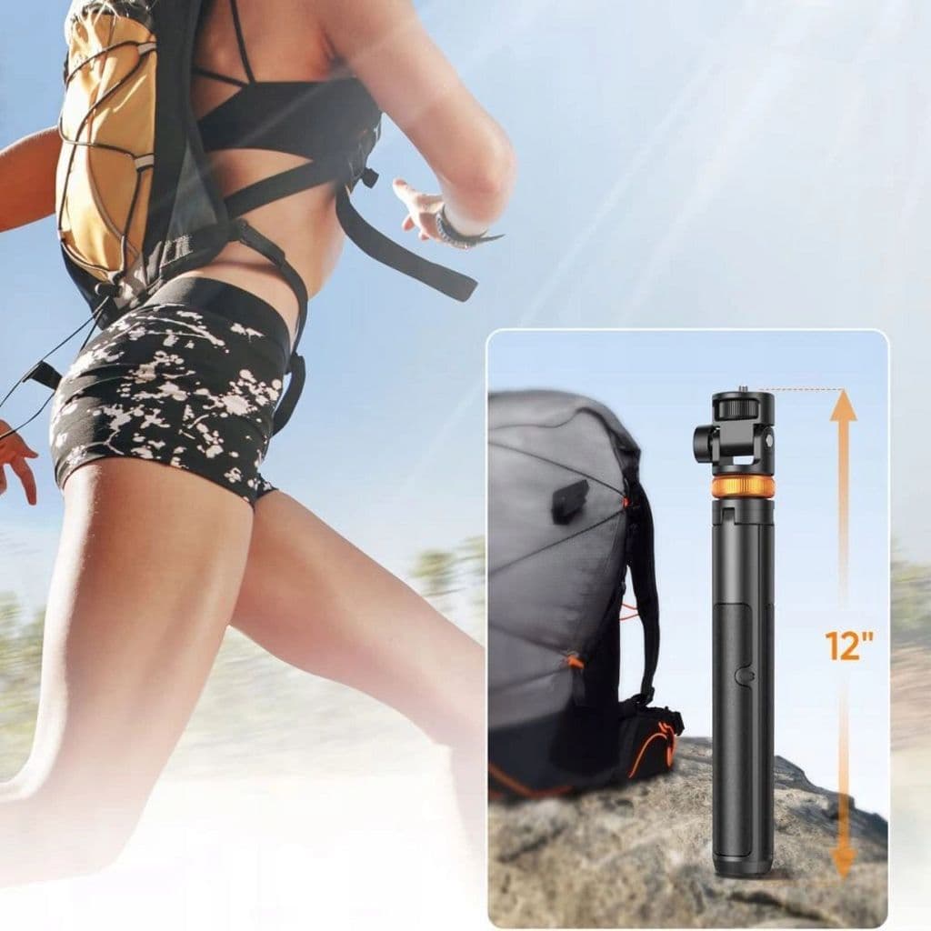 Tech-Protect Bluetooth selfiestick / stativ med fjärrkontroll, 148cm - vit - Bild 7