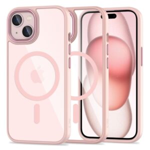 Tech-Protect MagMat MagSafe skal till iPhone 15 – Transparent Rosa