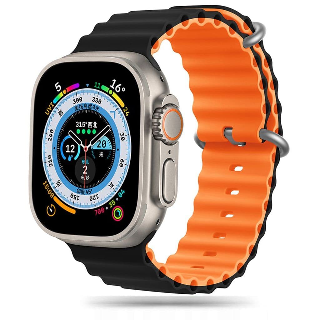 Tech-Protect IconBand Pro Kockarmband Apple Watch 42/44/45/49 mm - Svart/Orange
