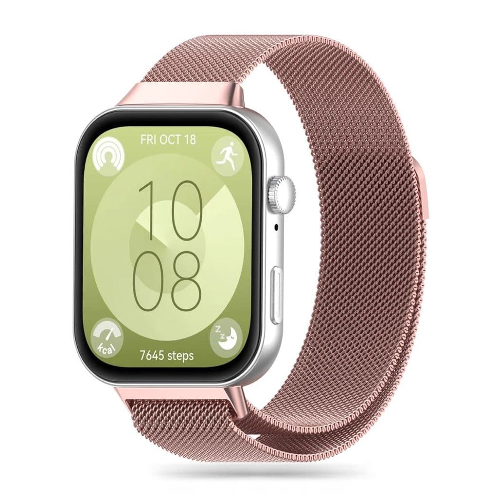 Tech-Protect MilaneseBand Kockarmband till Huawei Watch Fit 3 - Rosa - Bild 3