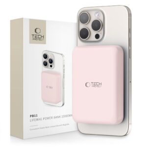 Tech-Protect LifeMag PB11 Powerbank med MagSafe 10000mAh - Rosa