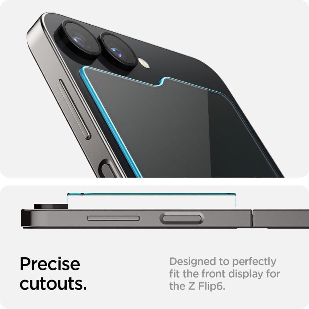 Spigen Glas.tR EZ Fit 2-Pack Skärmskydd till Samsung Galaxy Z Flip 6 - Bild 2