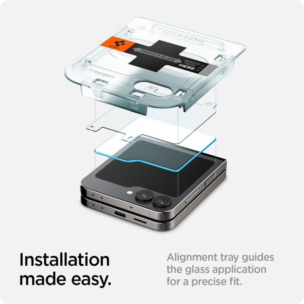 Spigen Glas.tR EZ Fit 2-Pack Skärmskydd till Samsung Galaxy Z Flip 6 - Bild 5