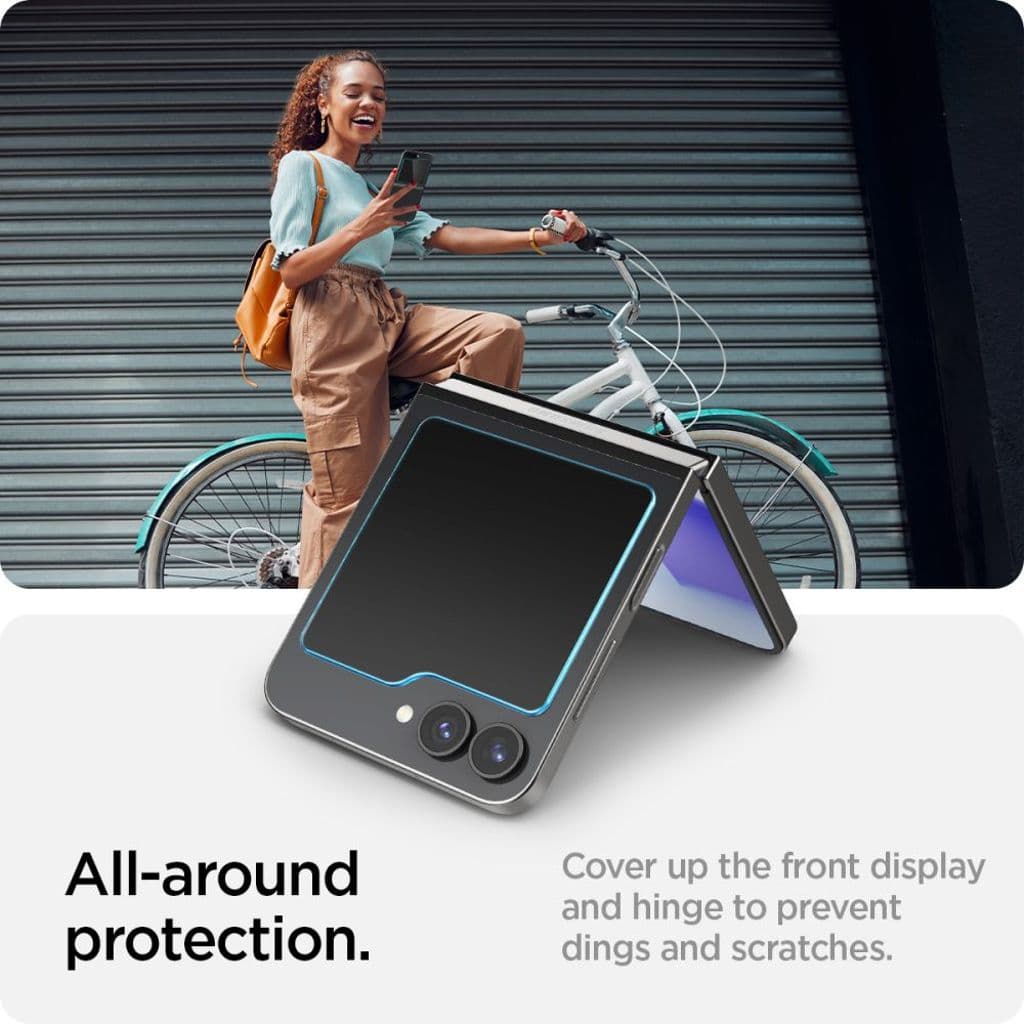Spigen Glas.tR EZ Fit 2-Pack Skärmskydd till Samsung Galaxy Z Flip 6 - Bild 6