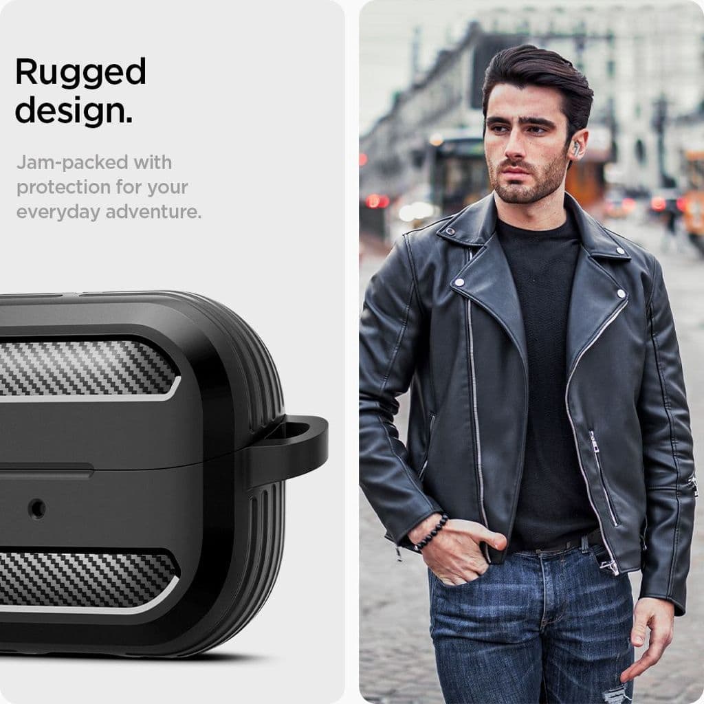 Spigen Rugged Armor with Carabiner Skal till Samsung Galaxy Buds 3/3 Pro Case - Svart - Bild 9