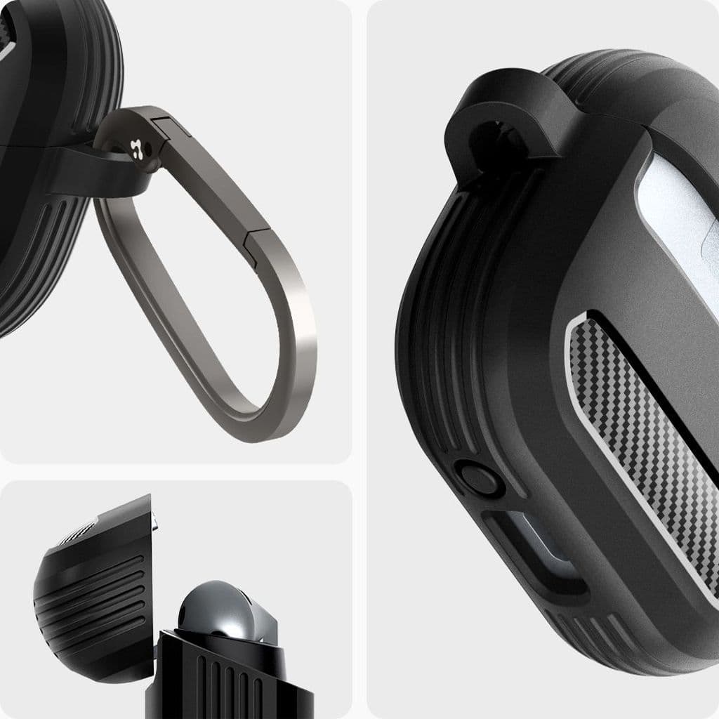 Spigen Rugged Armor with Carabiner Skal till Samsung Galaxy Buds 3/3 Pro Case - Svart - Bild 10