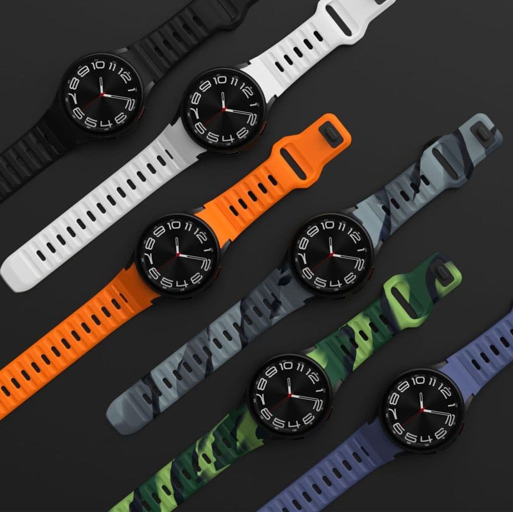 Tech-Protect Silicone Line Kockarmband Galaxy Watch 4/5/5 Pro/6/7/FE - Svart - Bild 4