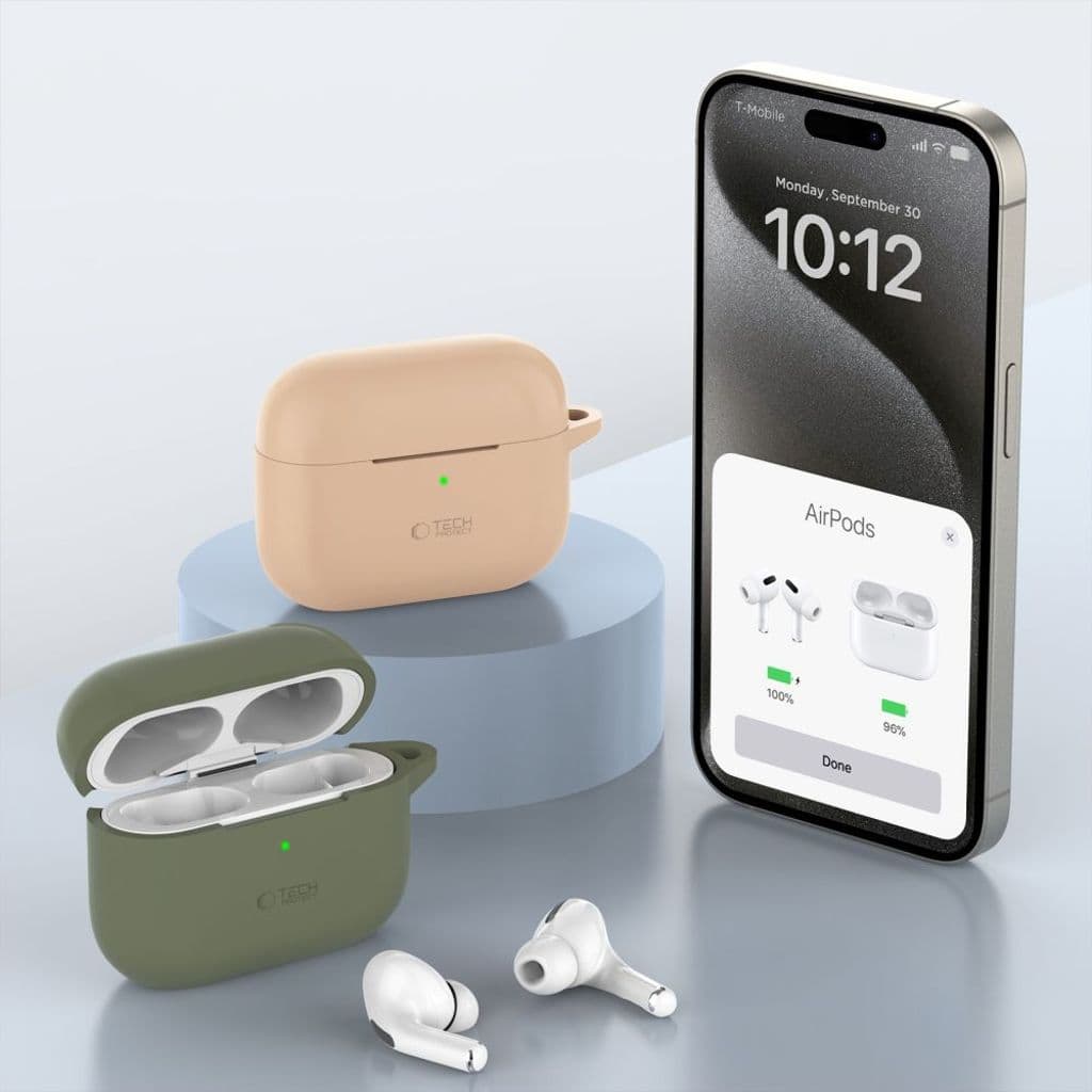 Tech-Protect Silicone Hook Skal till AirPods Pro 1 / 2 - Orange - Bild 6