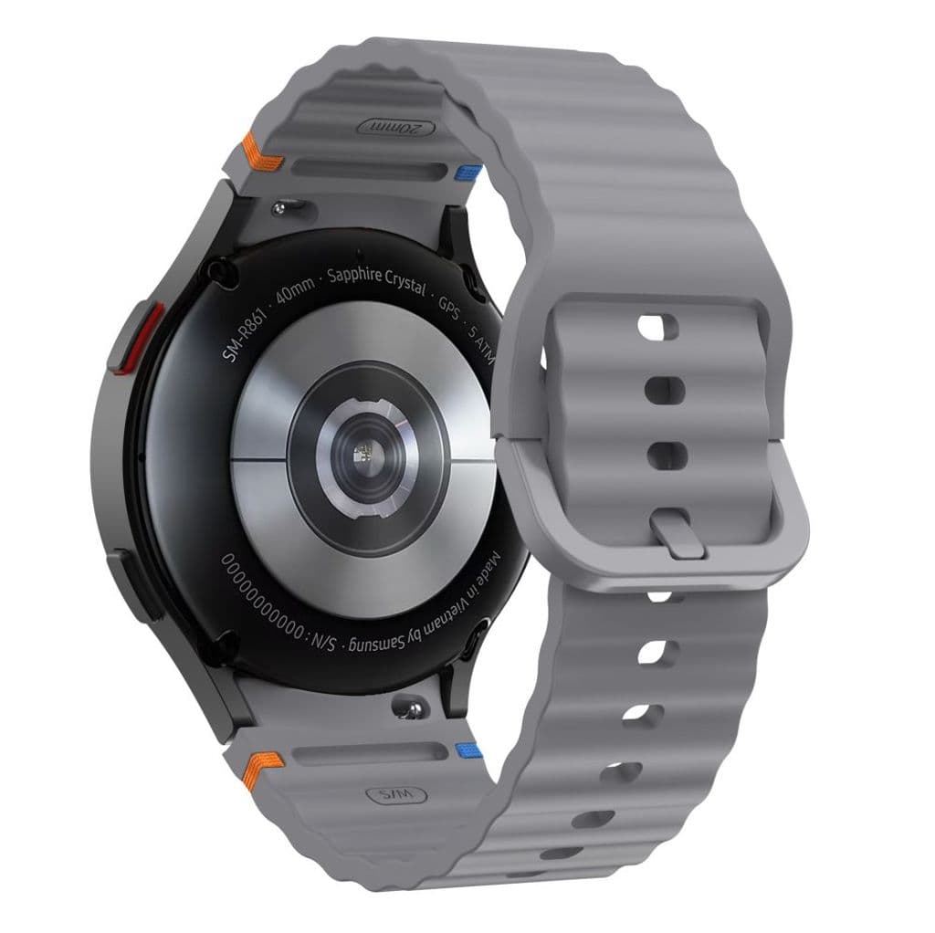 Tech-Protect Silicone Sport Kockarmband Galaxy Watch 4/5/5 Pro/6/7/FE - Grå - Bild 5
