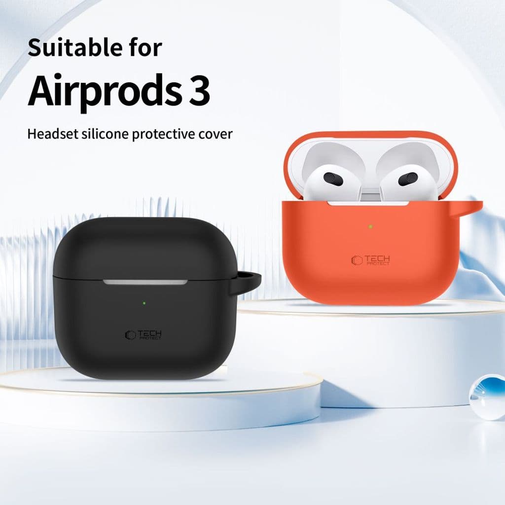 Tech-Protect Silicone Hook Skal till AirPods 3 - Grå - Bild 5