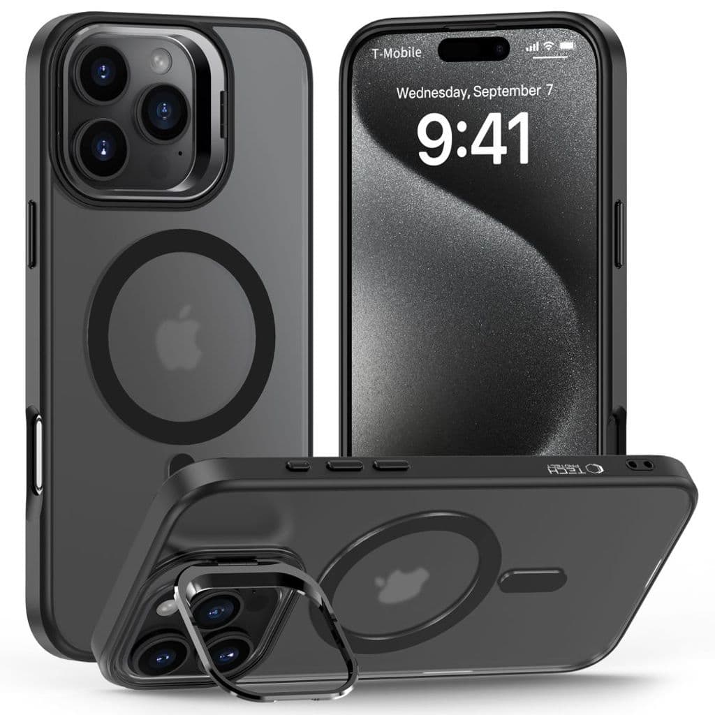 Tech-Protect MagStand MagSafe Skal till iPhone 16 Pro - Semi-transparent