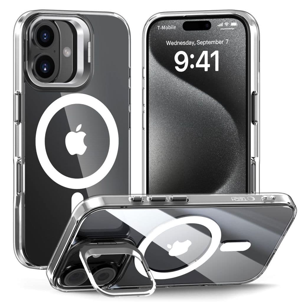 Tech-Protect MagStand MagSafe Skal till iPhone 16 - Transparent