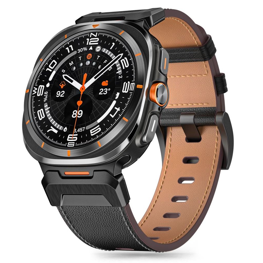 Tech-Protect Delta Pro Leather Kockarmband Galaxy Watch Ultra - Svart