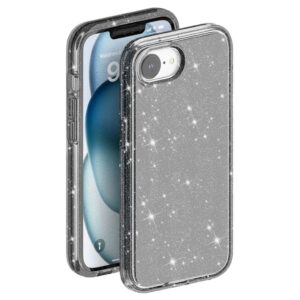 iPhone 16e Skal med Glitter - Svart