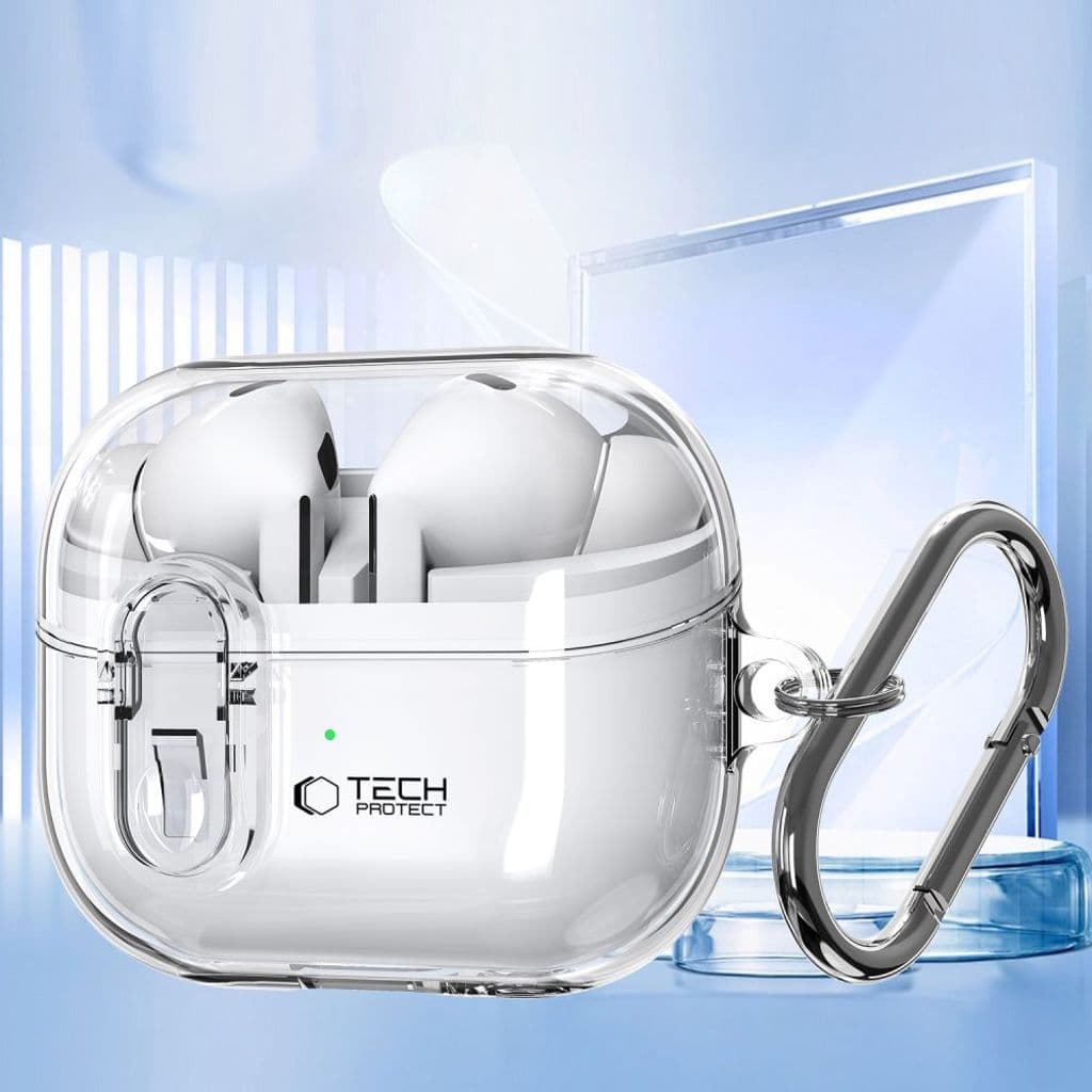 Tech-Protect FlexAir with Carabiner Skal till Samsung Galaxy Buds 3/3 Pro - Transparent - Bild 6
