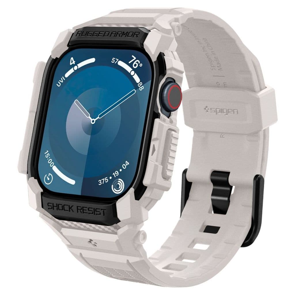 Spigen Rugged Armor Pro Kockarmband till Apple Watch 10 (46 mm) - Beige
