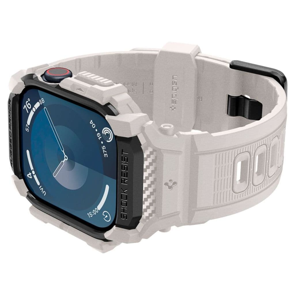 Spigen Rugged Armor Pro Kockarmband till Apple Watch 10 (46 mm) - Beige - Bild 5