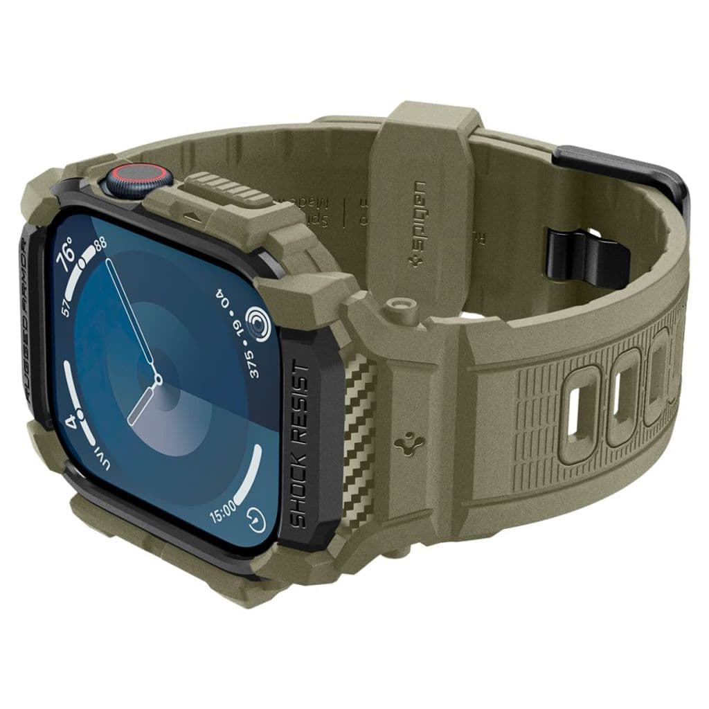 Spigen Rugged Armor Pro Kockarmband till Apple Watch 10 (46 mm) - Grön - Bild 4