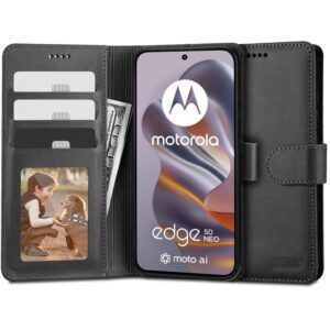 Tech-Protect Wallet Fodral till Motorola EDGE 50 NEO - Svart