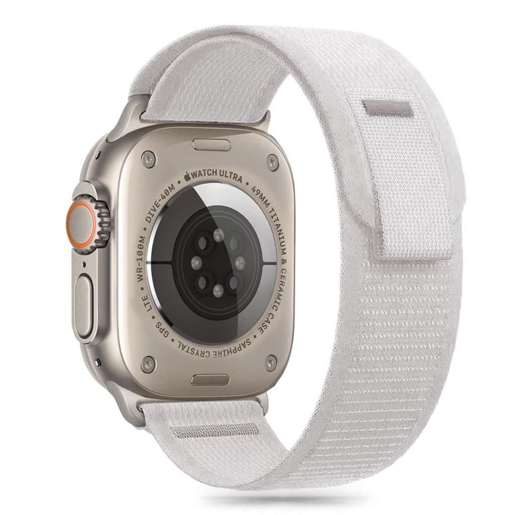 Tech-Protect Nylon Stripe Kockarmband till Apple Watch 44/45/46/49 mm - Grå