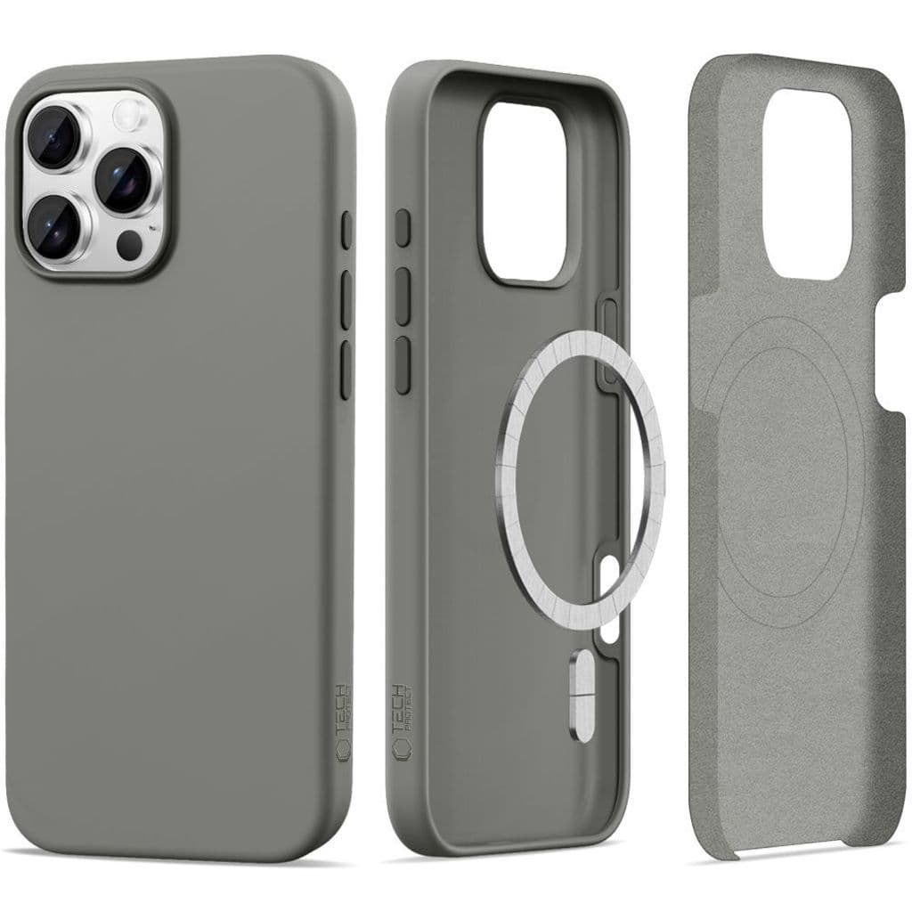 Tech-Protect Silicone MagSafe Skal till iPhone 16 Pro - Grå