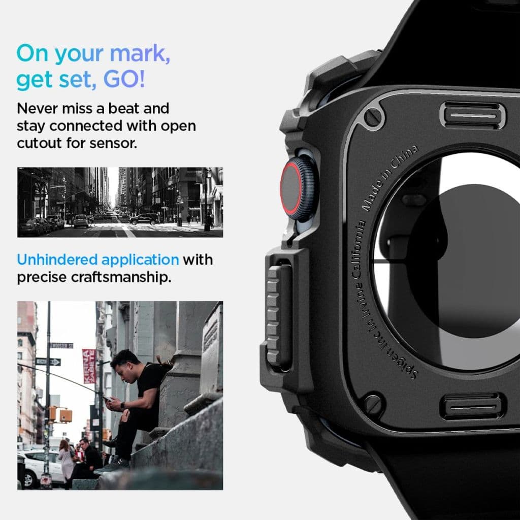 Spigen Rugged Armor Skal till Apple Watch 10 46mm - Svart - Bild 5
