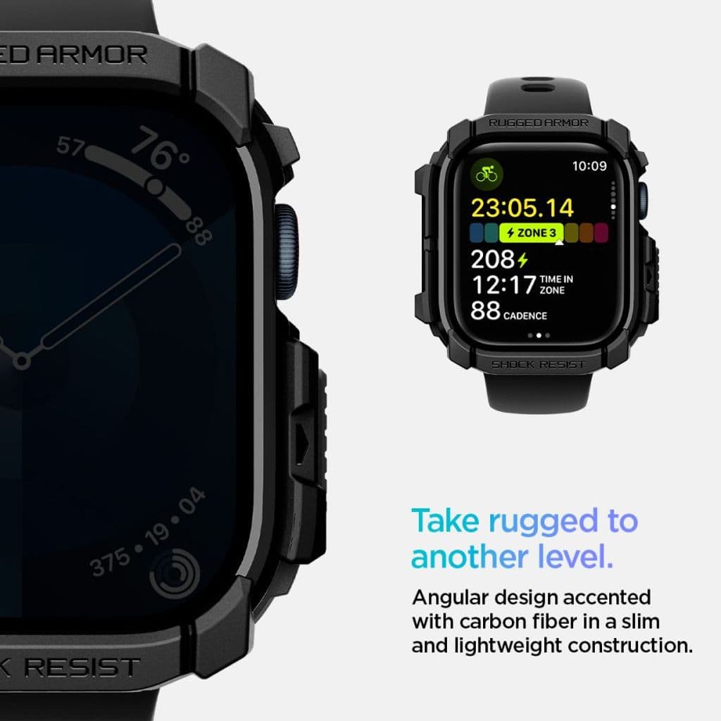 Spigen Rugged Armor Skal till Apple Watch 10 46mm - Svart - Bild 2