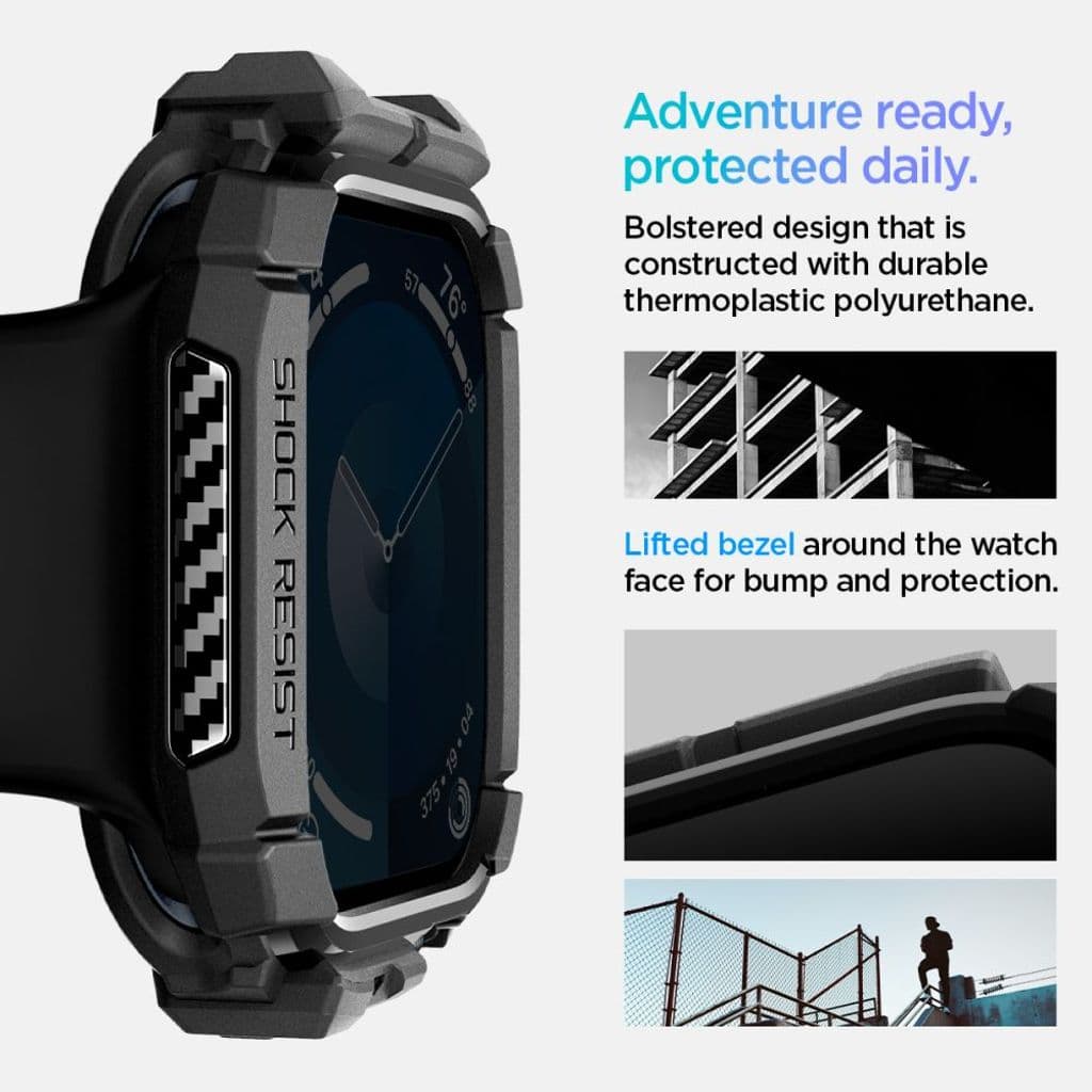 Spigen Rugged Armor Skal till Apple Watch 10 46mm - Svart - Bild 9