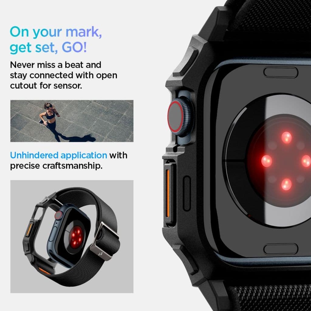 Spigen Lite Fit Pro Kockarmband till Apple Watch 10 42 mm - Svart - Bild 8